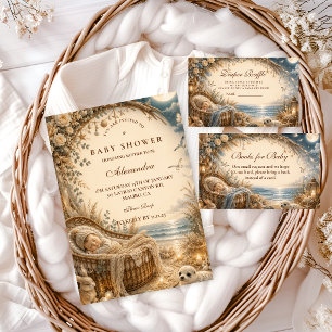 Enchanted Beach Boho Baby Shower Invitation
