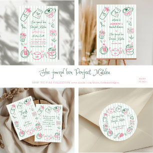 Minimal Perfect Matcha  Bridal Shower Thank You Classic Round Sticker