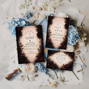 Dark Rose Gothic Wedding Save The Date