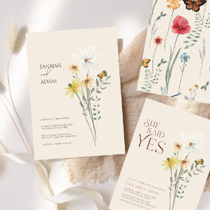 Whimsical Daisy Plot Twist Wedding Save The Date 