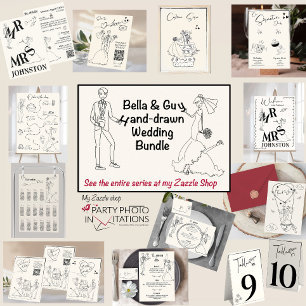 Hand drawn, scribble Welcome Wedding Sign