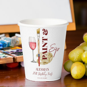 Paint and sip wine and art themed party template