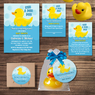 Yellow Rubber Duck Rub A Dub Dub Baby Shower Classic Round Sticker