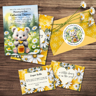 Honey Bear Daisy Flower Garden Spring Baby Shower  Classic Round Sticker