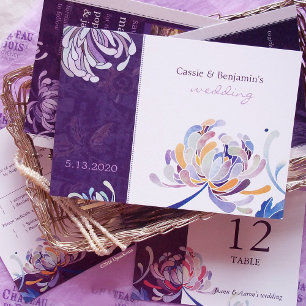 Rustic Purple Floral Wedding Invitation