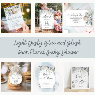 Pastel Blush Floral Guess Baby Due Date Calendar Poster