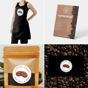 Custom Logo Black & White Coffee Shop Restaurant  Apron
