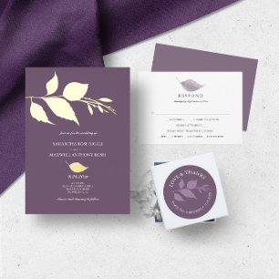 Simple Dusty Purple Meal Choice RSVP Card