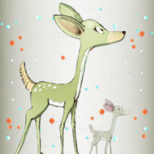 Christmas Greeting Green Deers Holidays Cute Holiday Card
