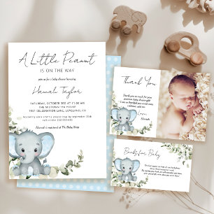 Elephant Boy Baby Shower Invitation