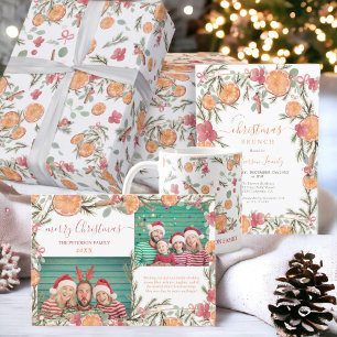 Boho Winter Dried Citrus Floral christmas brunch Invitation