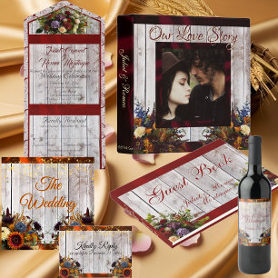 Wildflowers, Purple Ribbon & Lights Wedding 2 Invitation