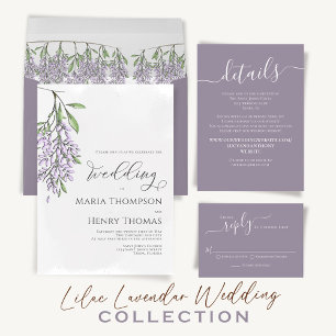 Simple Lilac Lavender Calligraphy Party Label