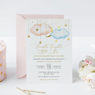 Gender Reveal Diaper Raffle, Twinkle Little Star  Enclosure Card