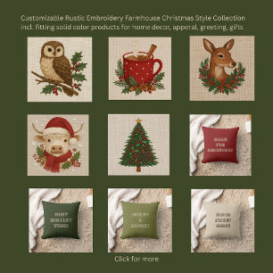 minimal Rustic Dark Green cozy holiday vibes Cushion