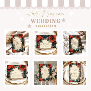 Vintage Floral Wedding Art Nouveau Save The Date