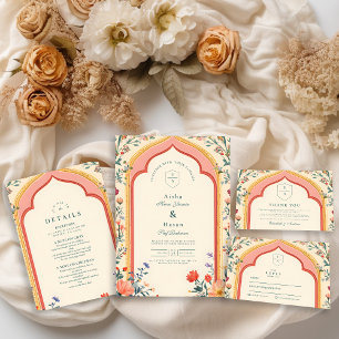 Elegant Floral Islamic Wedding Enclosure Card