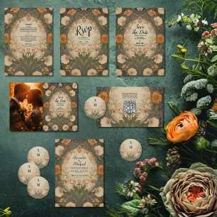 Enchanted Garden Art Nouveau Wedding  Classic Round Sticker