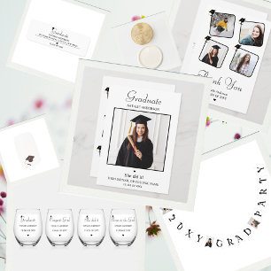 Black White College Fund QR Graduation Enclosure Card