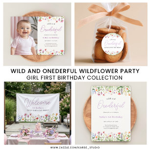 Onederful Wildflower First Birthday Paper Plate