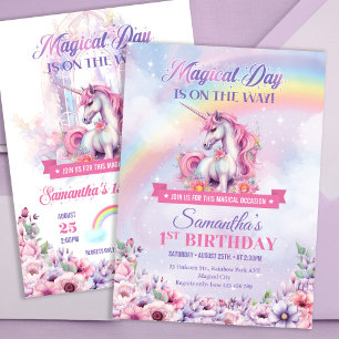 Watercolor Pastel Pink Unicorn and Fairy Book Paper Plate