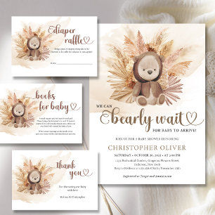 Watercolor bear sweatshirt pampas earthy welcome poster
