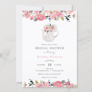 Time for Tea with the Bride-to-be Bridal Shower Invitation