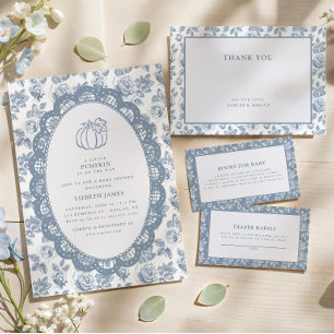 Chinoiserie Blue Toile Baby Shower Enclosure Card