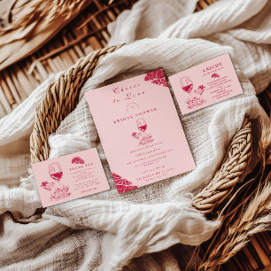 Blush Wine Citrus Bridal Shower Invitation