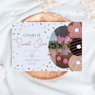 Sweet One First Birthday Doughnut Girl's Birthday Invitation