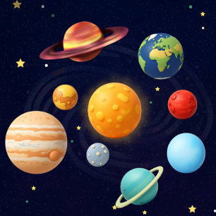 Cute Space Outer Solar System Personalised Name Metal Lunch Box