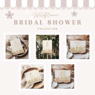 Yellow Wildflowers and Daisies Bridal Shower Napkin