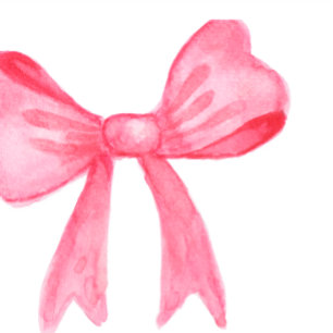 Pink Watercolor Bow Coquette Card