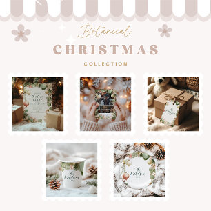 Vintage Ornament Botanical Christmas Party Classic Round Sticker