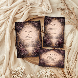 Gothic Baroque Rose Wedding Invitation