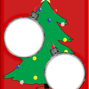 Christmas Tree with Two Ornament Photo Frames Mug