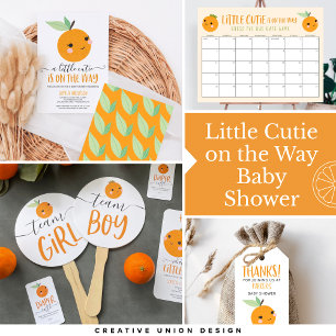 Orange Little Cutie Citrus Modern Baby Shower Invitation