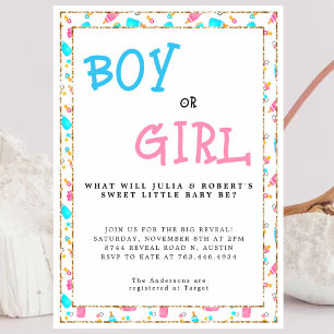 Gender Reveal Diaper Raffle Ticket Enclosure Card