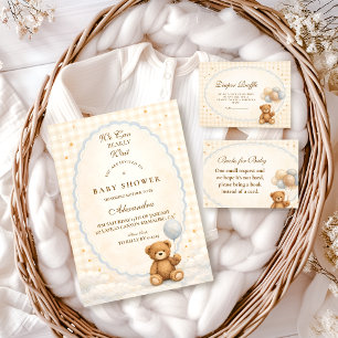 We Can Bearly Wait Teddy Bear Diapper Raffle Enclosure Card