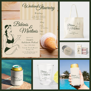 Retro Bikinis & Martinis Bachelorette Invitation
