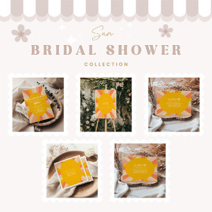 Here Comes The Sun Retro Bridal Shower Enclosure Card