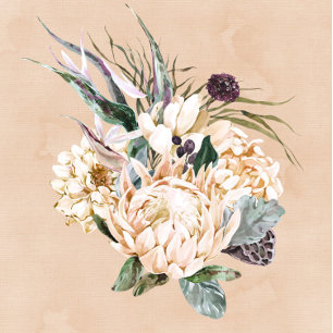 Tropical Boho White Protea Floral Wedding Invitati Invitation