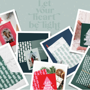 Modern graphic minimal Christmas photo Holiday Card