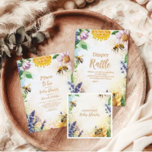 Mama to Bee Wildflower Honeybee Mummy Baby Shower Invitation