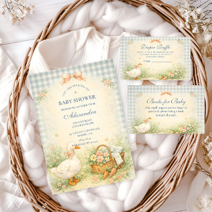 Pastel Silly Goose Farm Diapper Raffle Enclosure Card