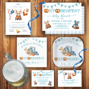 Oktoberfest Pretzel lederhosen diaper raffle Invitation