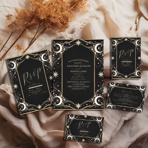Vintage Celestial Moon Stars Wedding Save The Date