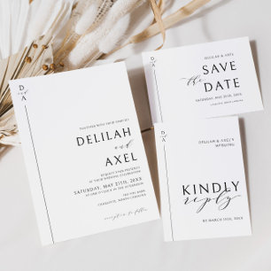 Ultra-Modern Minimal Black & White Save the Date