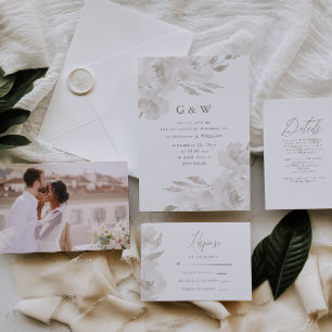 Chic Neutral Calligraphy Wedding Cancellation Invitation