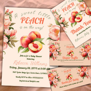 A Sweet Little Peach Summer Baby Shower Invitation